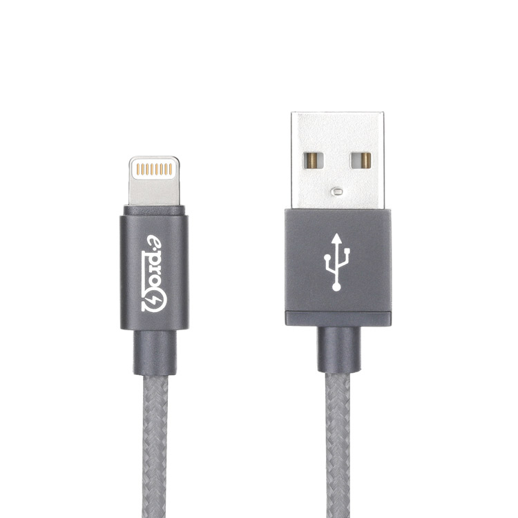 Lightning Cable,Nylon Braided Lightning to USB Cable – 6.5 Feet – Apple MFi Certified for iPhone/iPad/iPod(Space Grey)